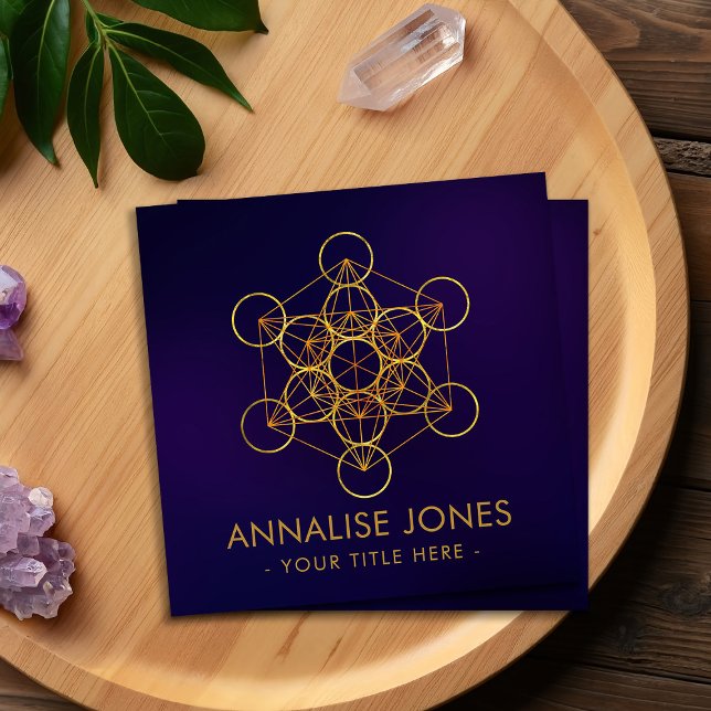 Metatron's Cube Sacred Geometry Ornament Square Bu Square Business Card (Creator Uploaded)