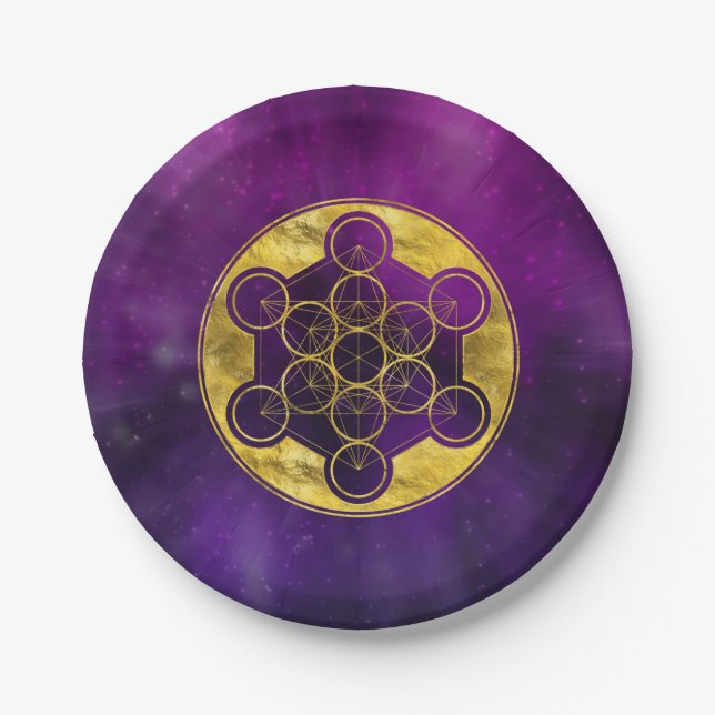 Metatron's Cube Sacred Geometry Paper Plates (Front)