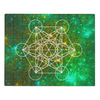 Metatron's Cube, Sacred Geometry, Spiritual Symbol Jigsaw Puzzle