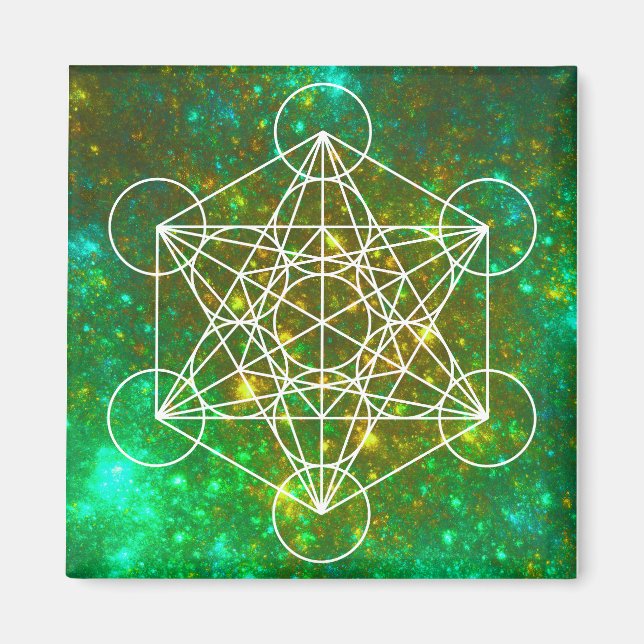 Metatron's Cube, Sacred Geometry, Spiritual Symbol Magnet (Front)