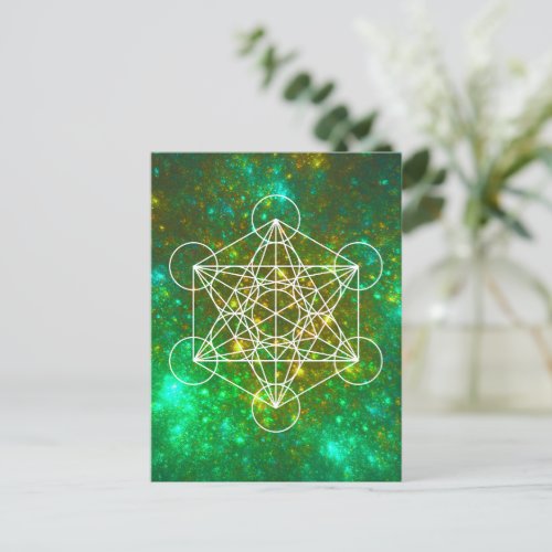 Metatrons Cube Sacred Geometry Spiritual Symbol Postcard