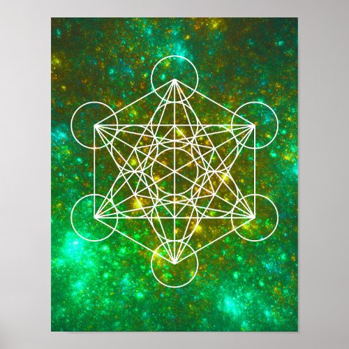 Metatrons Cube Sacred Geometry Spiritual Symbol Poster