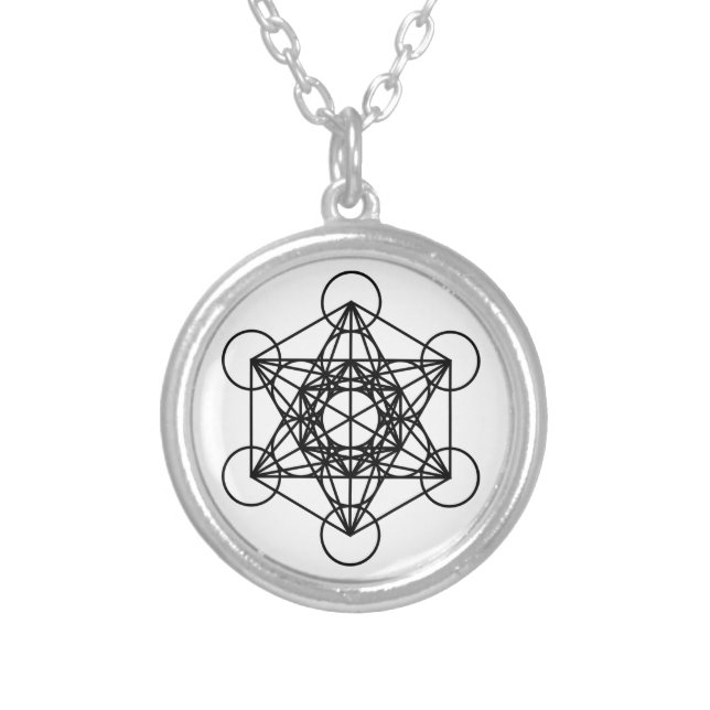 Metatrons Cube Silver Plated Necklace (Front)