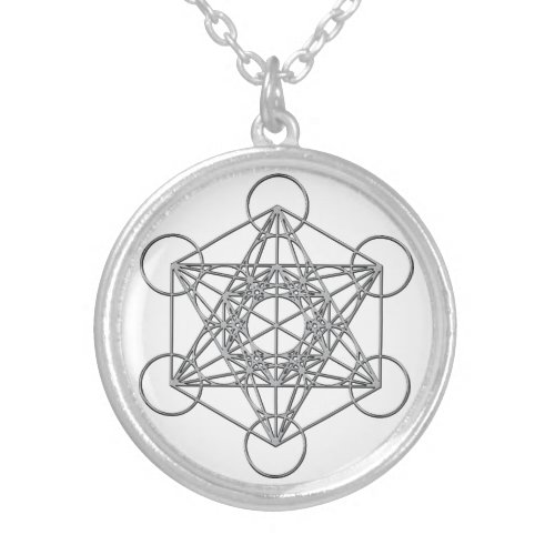 Metatrons Cube Silver Plated Necklace