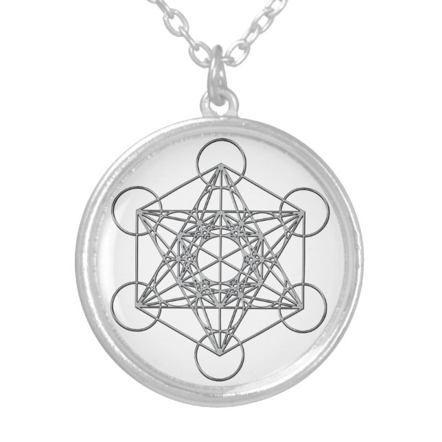 Metatrons Cube Silver Plated Necklace (Front)