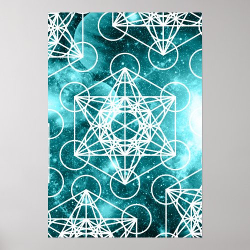 Metatrons Cube Space Poster