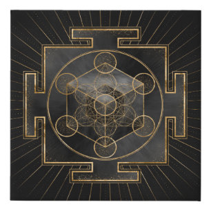 Metatron's Cube Sri Yantra Sacred Geometry Faux Canvas Print