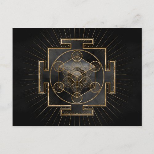 Metatrons Cube Sri Yantra Sacred Geometry Postcard