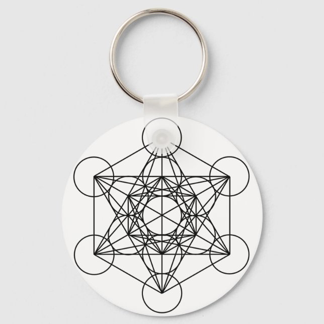 Metatron's Cube (White) Keychain (Front)