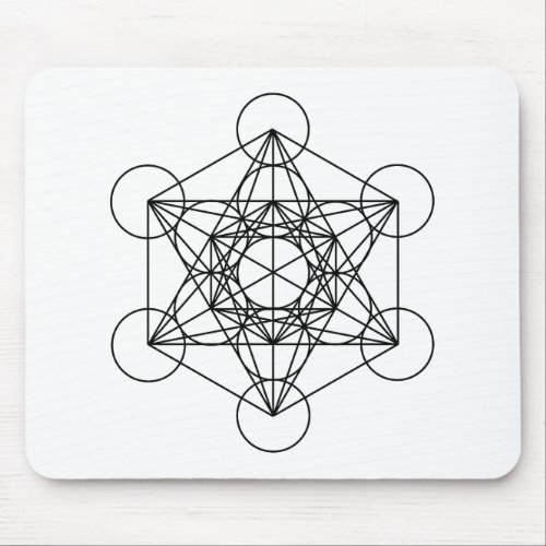 Metatrons Cube White Mouse Pad