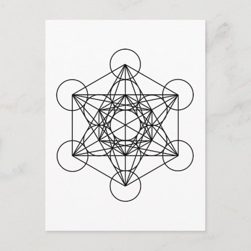 Metatrons Cube White Postcard