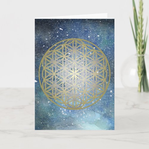 Metatrons Cube with Flower of Life Card