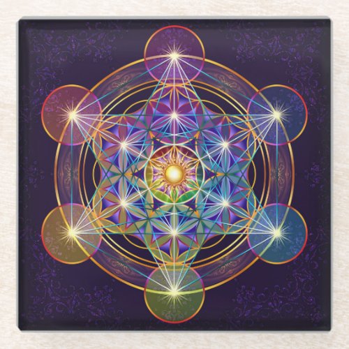 Metatrons Cube with Flower of Life Coaster