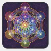 7 Chakras + Flower of Life Sticker, Spiritual Stickers, Sacred Geometry  Stickers