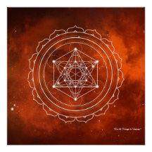 Metatron's Cube with Red Universe Background