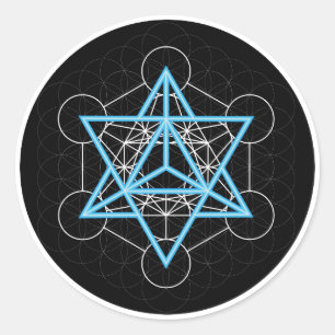 Metatrons dice - Merkaba Classic Round Sticker