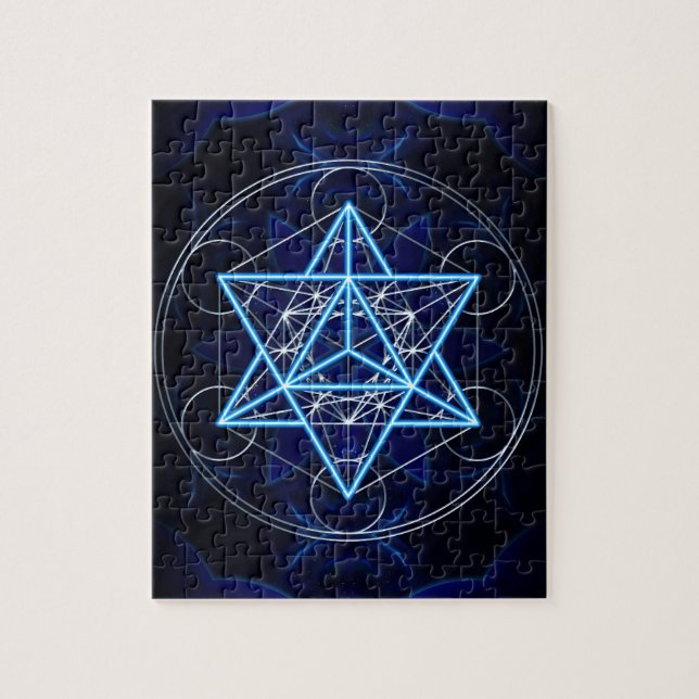 Metatrons dice - Merkaba - star tetrahedron Jigsaw Puzzle (Vertical)