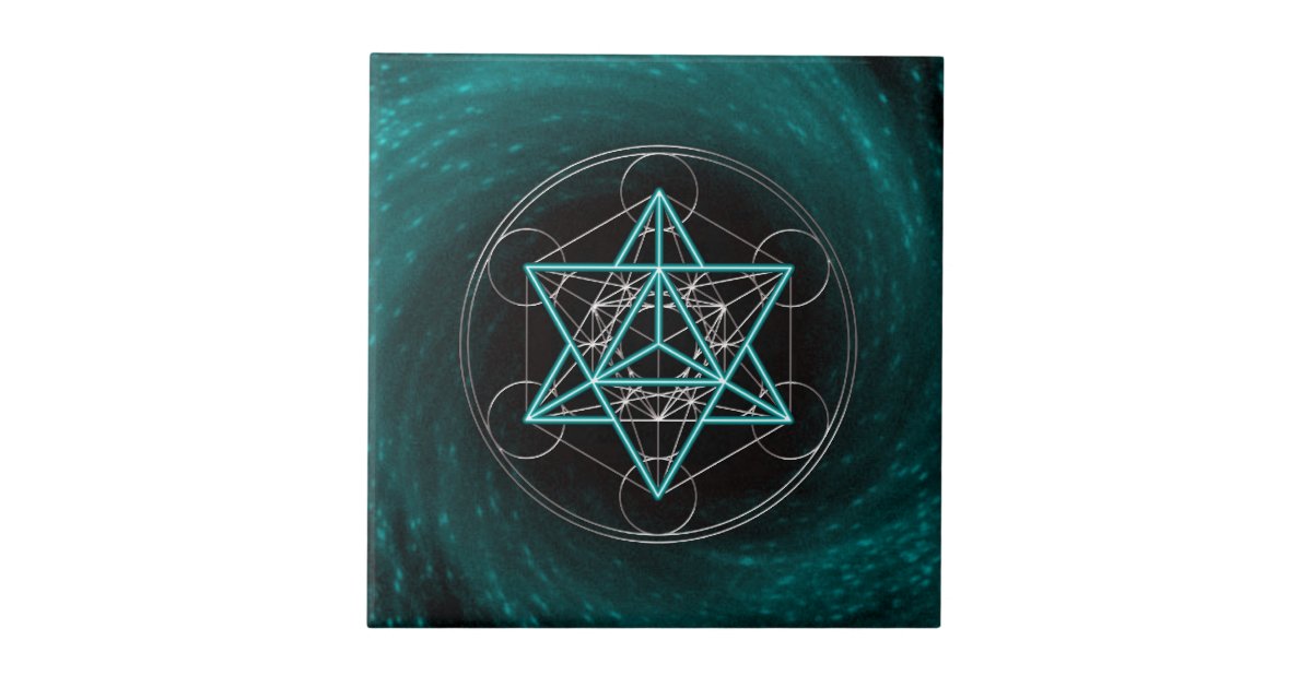 Metatrons dice - Merkaba - star tetrahedron Tile | Zazzle