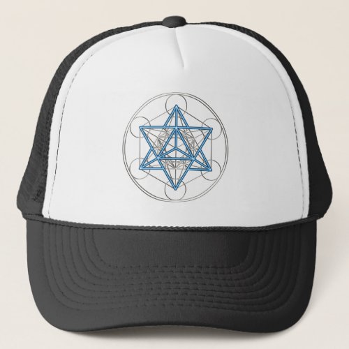 Metatrons dice _ Merkaba _ star tetrahedron Trucker Hat