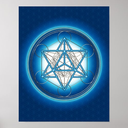 Metatrons Wrfel _  Merkaba _  Blume des Lebens Poster