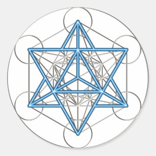 Metatrons Würfel — Merkaba — Stern Tetraeder Classic Round Sticker