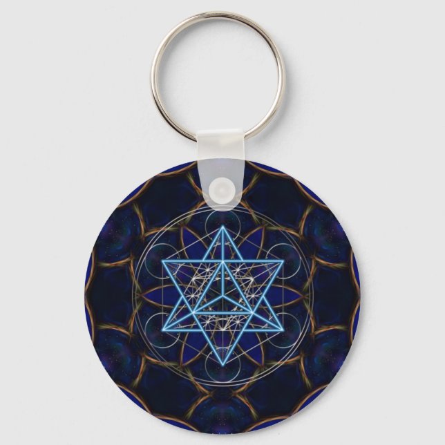 Metatrons Würfel -  Merkaba - Stern Tetraeder Keychain (Front)