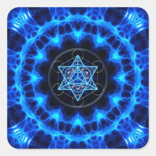 Metatrons Würfel — Merkaba — Stern Tetraeder Square Sticker