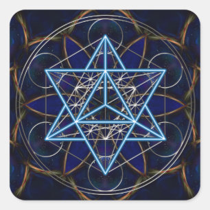 Metatrons Würfel — Merkaba — Stern Tetraeder Square Sticker