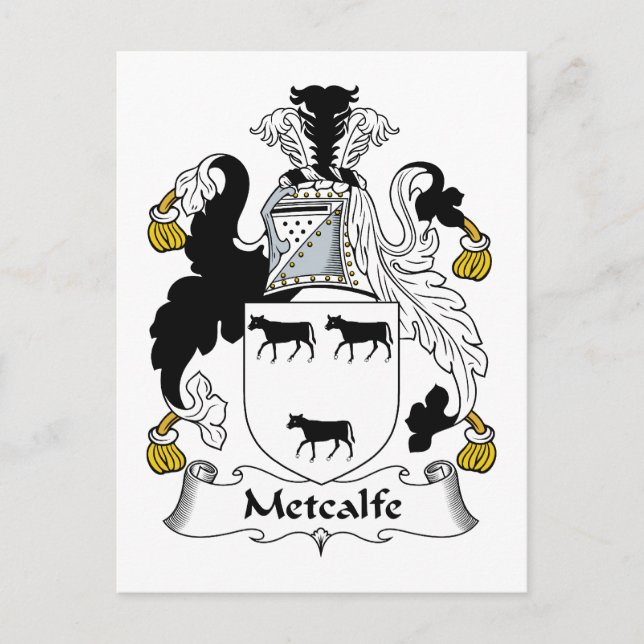Metcalfe Family Crest Postcard (Front)