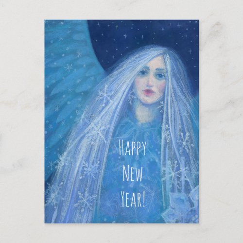 Metelitsa Snow Girl Snegurochka Christmas Angel Holiday Postcard