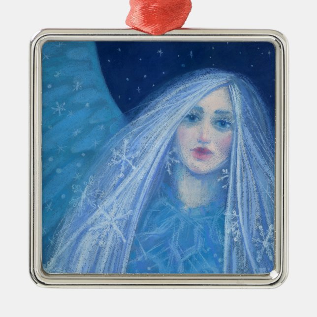 Metelitsa Snow Girl Snegurochka Christmas Angel Metal Ornament (Front)