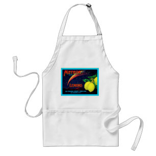 Meteor Brand Lemons ~ Vintage Fruit Crate Label Adult Apron