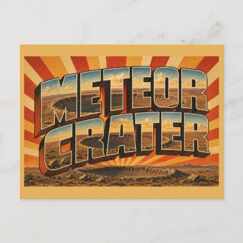 Meteor Crater Arizona High Desert Impact Art Postcard