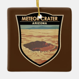 Meteor Crater Arizona Travel Art Vintage Ceramic Ornament