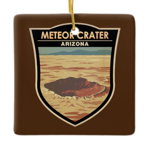 Meteor Crater Arizona Travel Art Vintage Ceramic Ornament