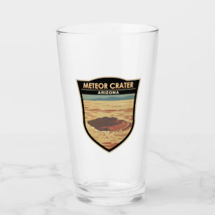 Meteor Crater Arizona Travel Art Vintage Glass
