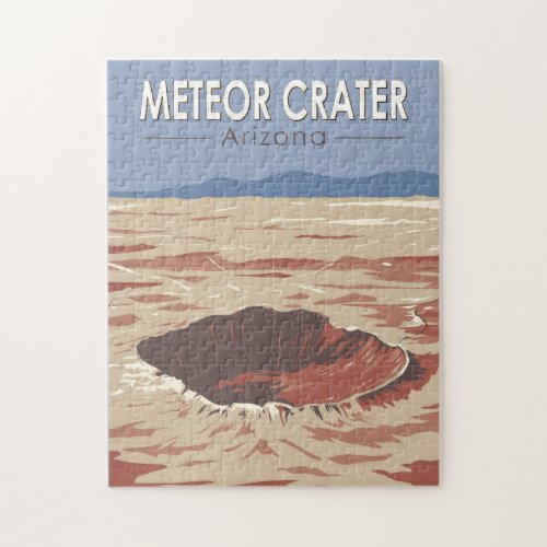 Meteor Crater Arizona Travel Art Vintage Jigsaw Puzzle