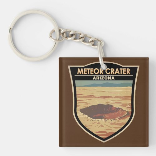 Meteor Crater Arizona Travel Art Vintage Keychain