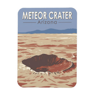 Meteor Crater Arizona Travel Art Vintage Magnet
