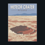 Meteor Crater Arizona Travel Art Vintage Postcard<br><div class="desc">Meteor Crater in a vector art style. It is a meteorite impact crater about 37 mi east of Flagstaff and fragments of the meteorite are officially called the Canyon Diablo Meteorite,  after the adjacent Cañon Diablo.</div>