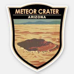 Meteor Crater Arizona Travel Art Vintage Sticker