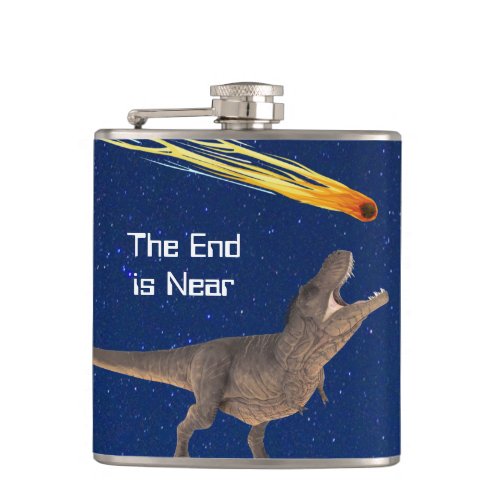 Meteor Dinosaur End Is Near Disaster Flask