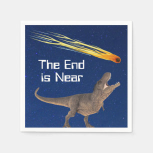 Meteor Dinosaur End Is Near Disaster Napkins