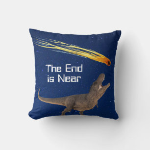 Meteor Dinosaur End Is Near Disaster Throw Pillow