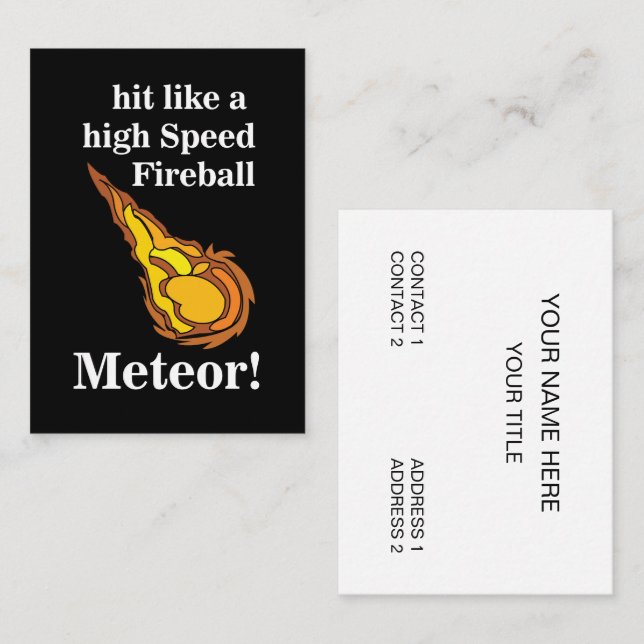 Meteor High Speed Fireball Science Astronomy Business Card (Front/Back)