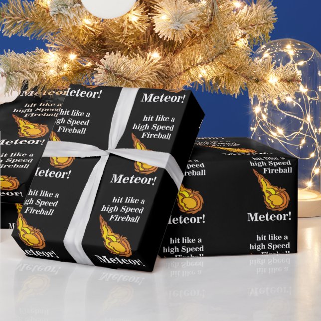 Meteor Shooting Star Fireball Meteor Wrapping Paper (Holidays)