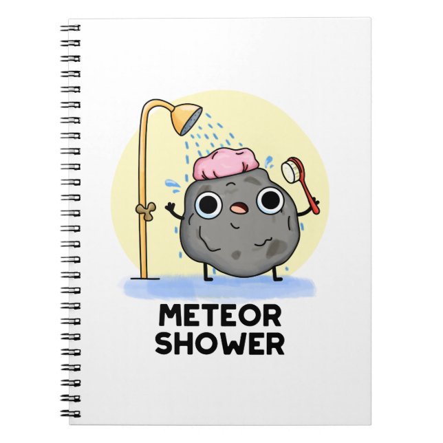 Meteor Shower Funny Science Pun Notebook (Front)