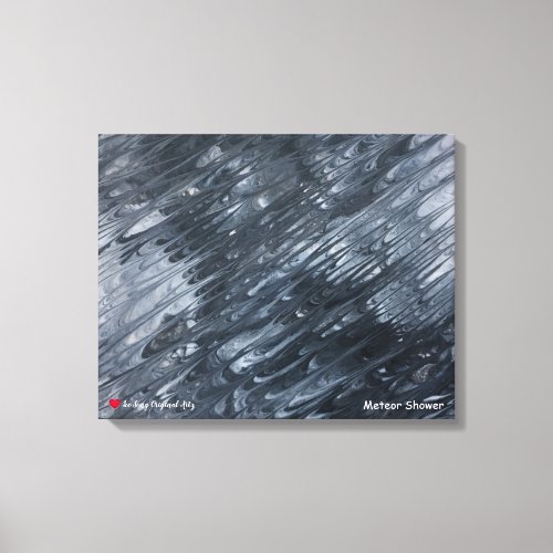 Meteor Shower Red Heart Stretched Canvas Print