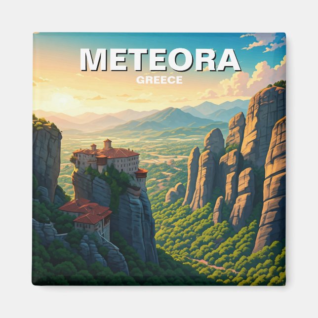 Meteora Greece dawn Magnet (Front)