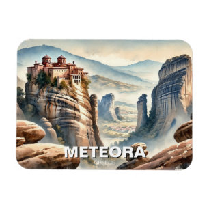 Meteora Greece Travel Landscape vintage Magnet